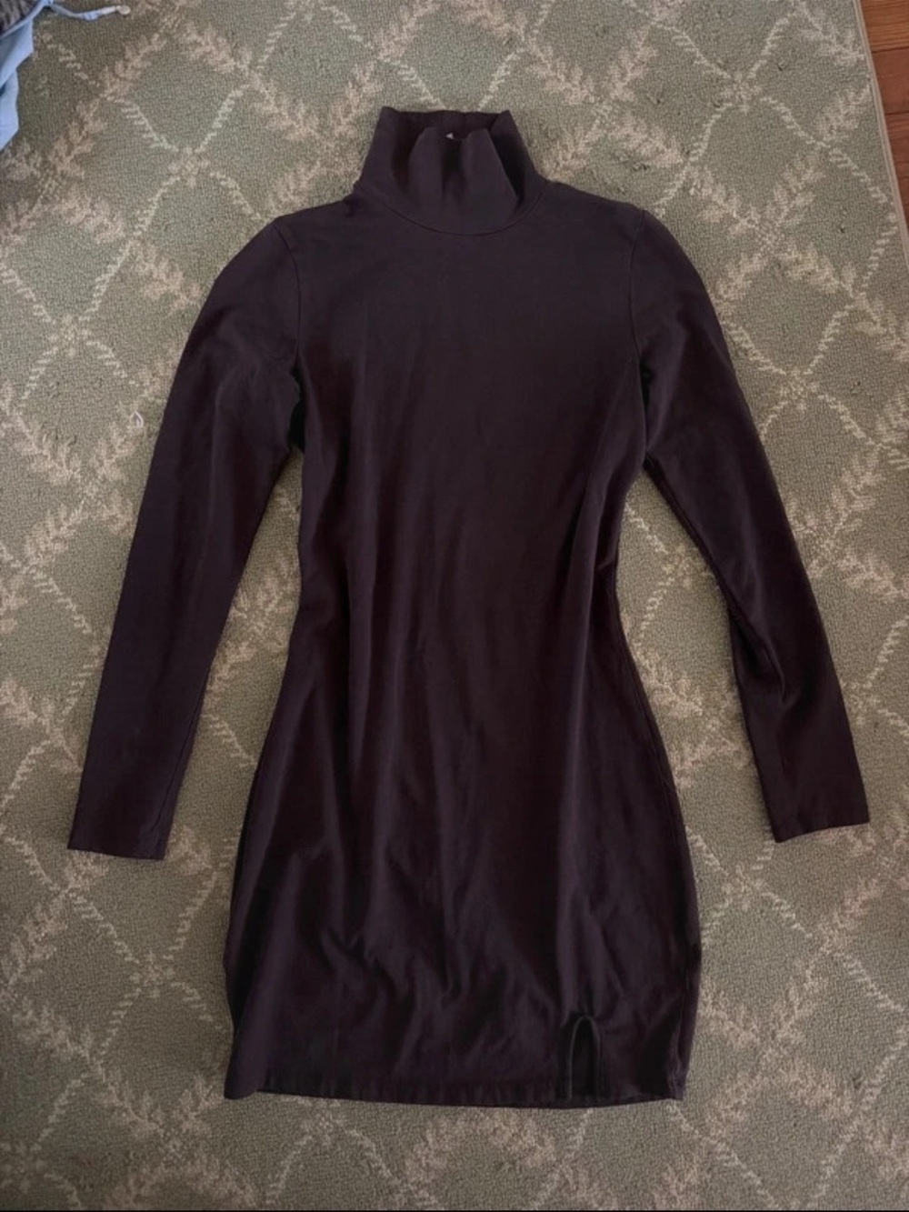 H&M Black Long-Sleeve Turtleneck Bodycon Dress